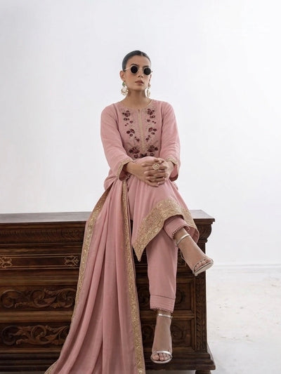 Blush Pink Embroidered