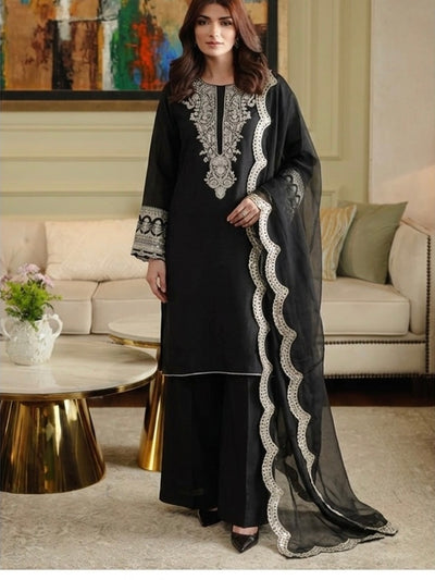 Black Embroidered Pasha Lawn Ensemble