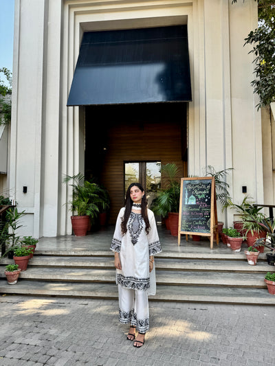 Ivory Noir Embroidered